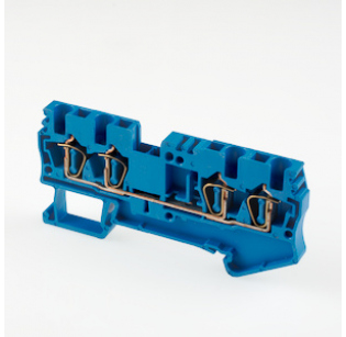 Клеммная колодка DINKLE AK2.5-TR-BL, Пружинная, сечение провода 0.2-2.5 мм2, ток 24 A, Синий