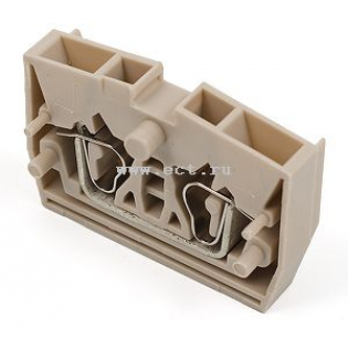 Клеммная колодка DINKLE PM2.5W (WPM2.5), Пружинная, сечение провода 0.5-2.5 мм2, ток 24 A, Бежевый