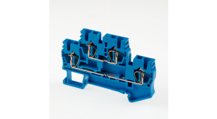 Клеммная колодка DINKLE AKK1.5-BL, Пружинная, сечение провода 0.14-1.5 мм2, ток 17.5 A, Синий фото 1