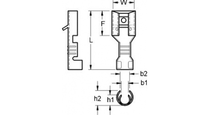 Клемма наконечник штыревой плоский KST DOFS6.3-1LT (100шт) фото 3
