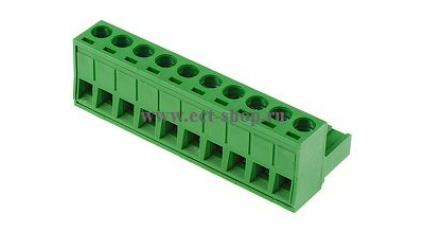 Клеммная колодка DINKLE 2ESDV-10P, Винтовая, 10 контактов, сечение провода 0.2-4 мм2, ток 18 A, Зеленый фото 1