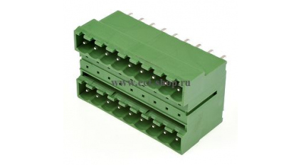 Клеммная колодка DINKLE 5EHDBV-18P, 18 контактов, сечение провода - мм2, ток 18 A, Зеленый фото 1