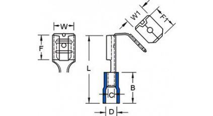 Клемма наконечник штыревой плоский ответвительный  KST PBDV2-250 (100шт) фото 2