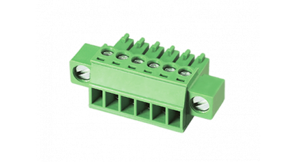 Клеммная колодка DINKLE EC381VM-05P, Винтовая, 5 контактов, сечение провода 0.2-1.5 мм2, ток 14 A, Зеленый фото 2