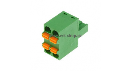 Клеммная колодка DINKLE 2ESDB-02P, Пружинная, 2 контакта, сечение провода 0.2-2.5 мм2, ток 15 A, Зеленый фото 1