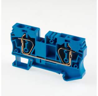 Клеммная колодка DINKLE AK6-BL, Пружинная, сечение провода 0.5-6 мм2, ток 41 A, Синий
