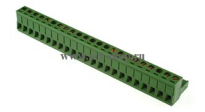 Клеммная колодка DINKLE 5ESDV-23P, Винтовая, 23 контакта, сечение провода 0.2-4 мм2, ток 18 A, Зеленый фото 1