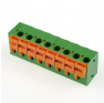 Клеммная колодка DINKLE 142R-08P, Пружинная, 8 контактов, сечение провода 0.5-1.5 мм2, ток 17.5 A, Зеленый фото 2