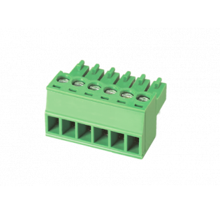 Клеммная колодка DINKLE EC381V-06P, Винтовая, 6 контактов, сечение провода 0.2-1.5 мм2, ток 14 A, Зеленый