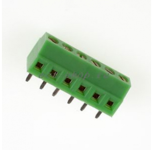 Клеммная колодка DINKLE EK381V-06P, Винтовая, 6 контактов, сечение провода 0.5-1.5 мм2, ток 12 A, Зеленый