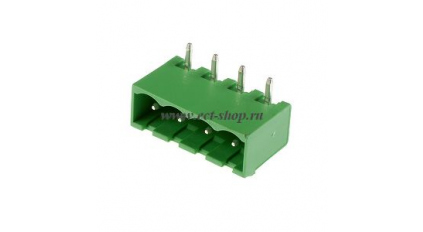 Клеммная колодка DINKLE 5EHDRC-04P, 4 контакта, сечение провода - мм2, ток 18 A, Зеленый фото 1