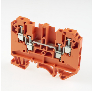 Клеммная колодка DINKLE DK4-TR-OR, Винтовая, сечение провода 0.5-4 мм2, ток 32 A, Оранжевый