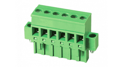 Клеммная колодка DINKLE 2ESDPM-05P, Винтовая, 5 контактов, сечение провода 0.2-4 мм2, ток 18 A, Зеленый фото 1