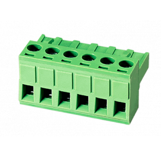 Клеммная колодка DINKLE 5ESDT-06P, Винтовая, 6 контактов, сечение провода 0.2-2.5 мм2, ток 18 A, Зеленый