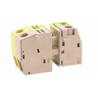 Клеммная колодка DINKLE PPACN-10Z, Винтовая, сечение провода 0.5-16 мм2, ток 76 A, Бежевый