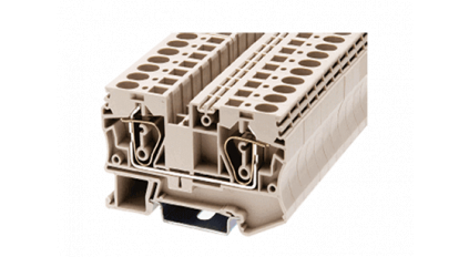 Клеммная колодка DINKLE AK6, Пружинная, сечение провода 0.5-6 мм2, ток 41 A, Бежевый фото 1