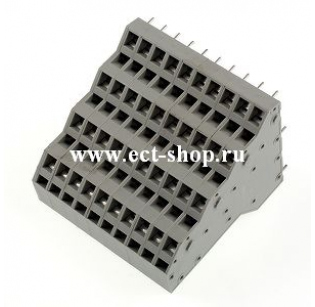 Клеммная колодка DINKLE W4K500-20P, Пружинная, 20 контактов, сечение провода 0.5-2.5 мм2, ток 24 A, Серый