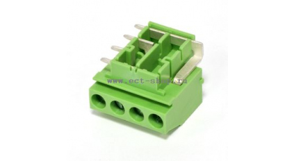Клеммная колодка DINKLE 5ES-4PR, Винтовая, 4 контакта, сечение провода 0.25-2.5 мм2, ток 18 A, Зеленый фото 2
