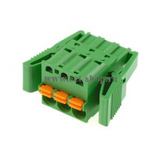 Клеммная колодка DINKLE 2ESDST-03P, Пружинная, 3 контакта, сечение провода 0.2-2.5 мм2, ток 15 A, Зеленый