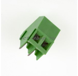 Клеммная колодка DINKLE EK508A-02P, Винтовая, 2 контакта, сечение провода 0.14-2.5 мм2, ток 24 A, Зеленый