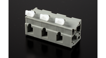 Клеммная колодка DINKLE WKV100A-03P, Пружинная, 3 контакта, сечение провода 0.5-2.5 мм2, ток 24 A, Серый фото 1