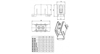 Клеммная колодка ENSTO KE87.1B, Винтовая, сечение провода 25-50 мм2, ток 215 A, Синий фото 2