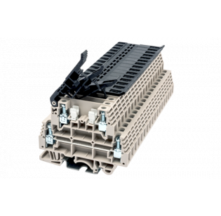 Клеммная колодка DINKLE DKK4-TF(5x20), Винтовая, сечение провода 0.5-4 мм2, ток 16 A, Бежевый