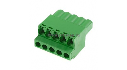 Клеммная колодка DINKLE 5ESDF-05P, Винтовая, 5 контактов, сечение провода 0.2-4 мм2, ток 18 A, Зеленый фото 1