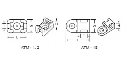 Держатель стяжки крепл винт AVC ATM-1S-B (100шт) фото 3