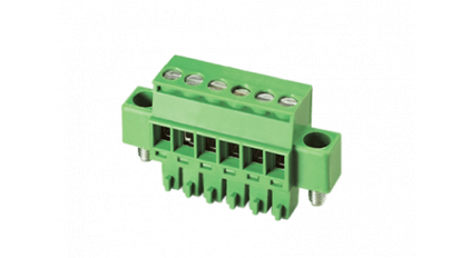 Клеммная колодка DINKLE EC350RM-03P, Винтовая, 3 контакта, сечение провода 0.2-1.5 мм2, ток 14 A, Зеленый фото 1