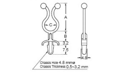 Держатель кабеля в отверстие AVC SL-2 (100шт) фото 3