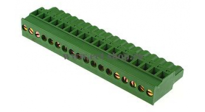 Клеммная колодка DINKLE 2ESDPL-18P, Винтовая, 18 контактов, сечение провода 0.2-4 мм2, ток 18 A, Зеленый фото 1