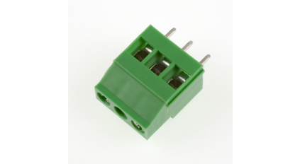 Клеммная колодка DINKLE EHK5V-03P (EHK500V-03P), Винтовая, 3 контакта, сечение провода 0.5-2.5 мм2, ток 24 A, Зеленый фото 1