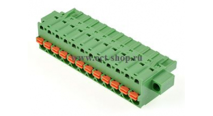 Клеммная колодка DINKLE 2ESDSM-12P, Пружинная, 12 контактов, сечение провода 0.2-2.5 мм2, ток 12 A, Зеленый фото 1