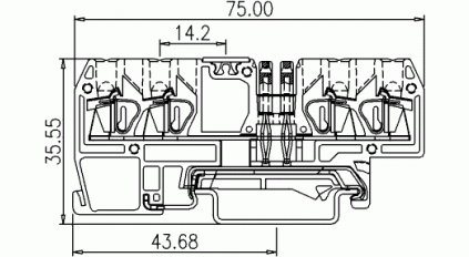 Клеммная колодка DINKLE SG4K2.5, Пружинная, сечение провода 0.5-2.5 мм2, ток 24 A, Желто-зеленый фото 2