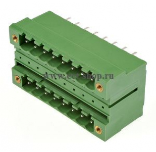 Клеммная колодка DINKLE 5EHDBVM-16P, 16 контактов, сечение провода - мм2, ток 18 A, Зеленый