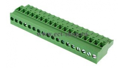 Клеммная колодка DINKLE 5ESDP-18P, Винтовая, 18 контактов, сечение провода 0.2-4 мм2, ток 18 A, Зеленый фото 1