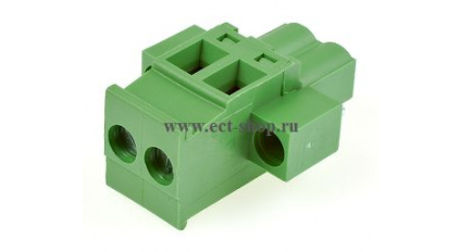 Клеммная колодка DINKLE 5ESDPLM-02P, Винтовая, 2 контакта, сечение провода 0.2-4 мм2, ток 18 A, Зеленый фото 1