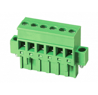 Клеммная колодка DINKLE 5ESDPM-03P, Винтовая, 3 контакта, сечение провода 0.2-4 мм2, ток 18 A, Зеленый