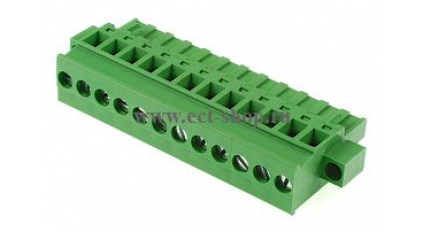 Клеммная колодка DINKLE 2ESDPM-12P, Винтовая, 12 контактов, сечение провода 0.2-4 мм2, ток 18 A, Зеленый фото 1