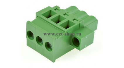 Клеммная колодка DINKLE 5ESDPLM-03P, Винт, 3 контакта, сечение провода 0.2-4 мм2, ток 18 A, Зеленый фото 1
