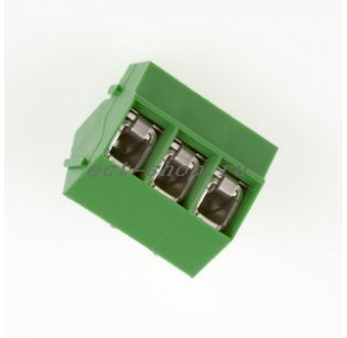 Клеммная колодка DINKLE DT-126AP-03P, Винтовая, 3 контакта, сечение провода 0.5-1.5 мм2, ток 10 A, Зеленый