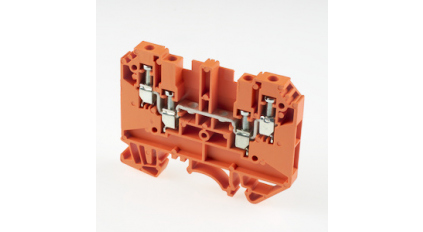Клеммная колодка DINKLE DK4-TR-OR, Винтовая, сечение провода 0.5-4 мм2, ток 32 A, Оранжевый фото 1