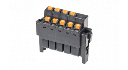 Клеммная колодка DINKLE 0225-0509, 9 контактов, сечение провода 0.2-1.5 мм2, ток 14 A, Черный фото 2