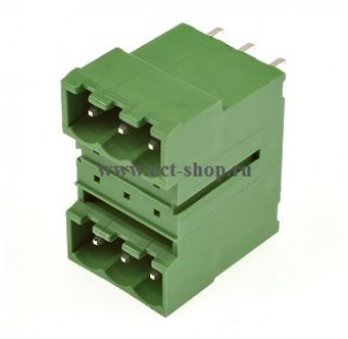 Клеммная колодка DINKLE 5EHDBV-06P, 6 контактов, сечение провода - мм2, ток 18 A, Зеленый