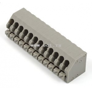 Клеммная колодка DINKLE 0136-2112, 12 контактов, сечение провода 0.2-0.75 мм2, ток 8 A, Серый