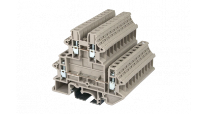 Клеммная колодка DINKLE DKK4N, Винтовая, сечение провода 0.34-4 мм2, ток 32 A, Бежевый фото 1