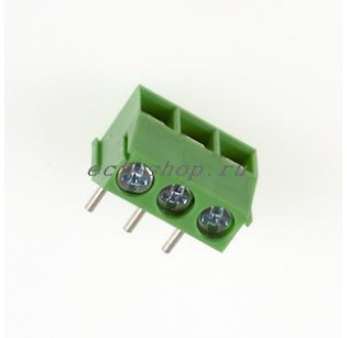 Клеммная колодка DINKLE ED350R-03P, Винтовая, 3 контакта, сечение провода 0.5-1.5 мм2, ток 10 A, Зеленый