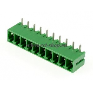 Клеммная колодка DINKLE ECH350R-10P, 10 контактов, сечение провода - мм2, ток 14 A, Зеленый