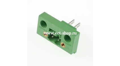 Клеммная колодка DINKLE 2EHDP-02P, 2 контакта, сечение провода - мм2, ток 18 A, Зеленый фото 1